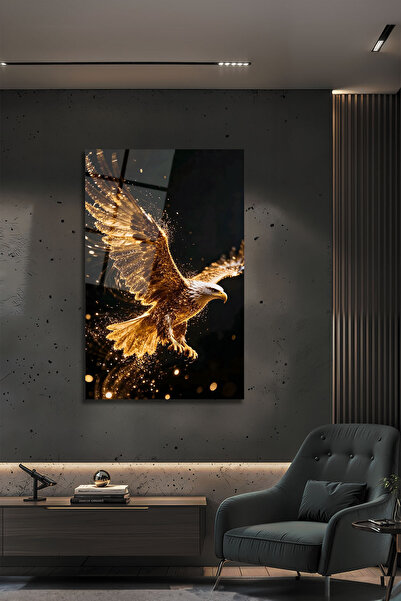 B&G DESIGN Masă decorativă din sticlă temperată cu design modern de vultur au...