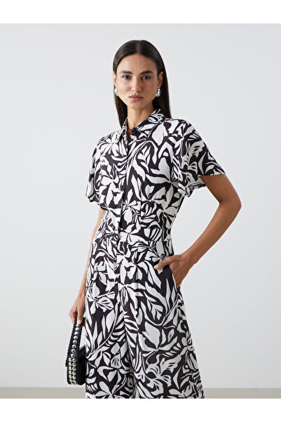 LC Waikiki Collared Neck Floral Women's Jumpsuit