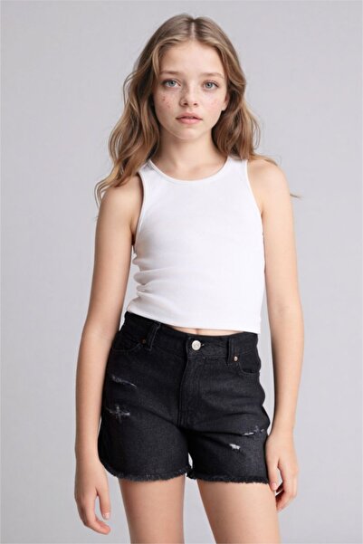 DeFacto Σορτς με σκισίματα και λεπτομέρειες για κορίτσια, Βαμβάκι τεμάχια D71...