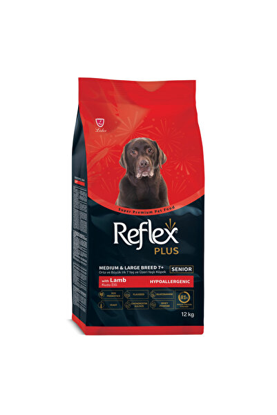 reflexplusss Refleks Plus Hipoalerjenik Orta ve Büyük Irk 7+ Yaş için Kuzu Et...