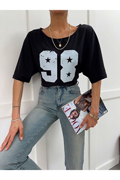 yeditepe fashion Low Sleeve Asymmetric Collar 100% Cotton Knitted Blouse