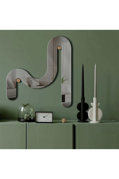 OEM Re-Bloom διακοσμητικός καθρέφτης, πλεξιγκλάς/EVA, καπνιστό γκρι, 51 x 56 εκ.