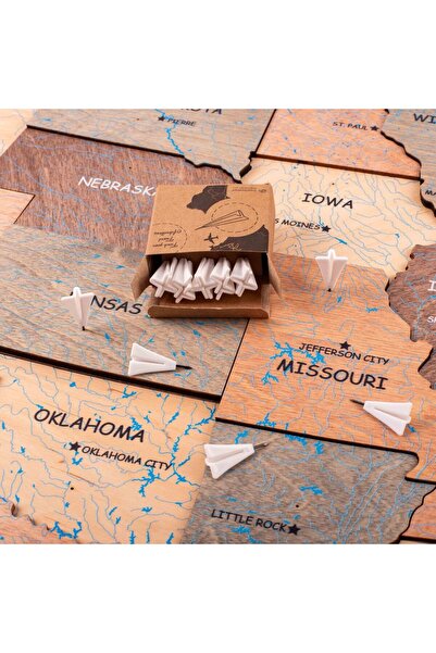 Generic Enjoy The Wood Airplane Push Pins Set for Wooden World Map, Travel Ro...
