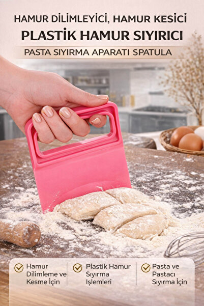 Anadolu Saray Hamur Dilimleyici Hamur Kesici Plastik Hamur Sıyırıcı Pasta Spa...