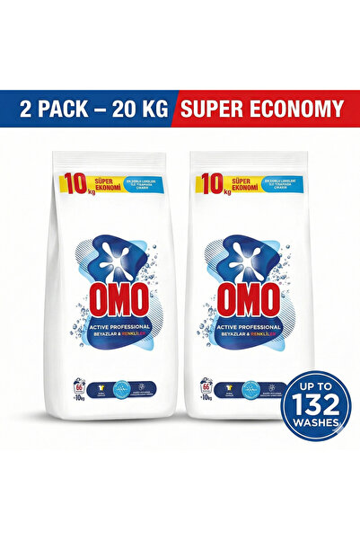 Omo Detergent pudră profesional activ pentru rufe albe și colorate, 10 kg x 2...