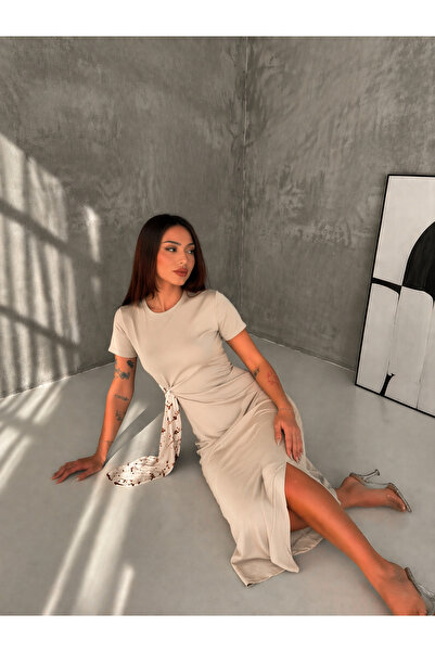 Markazzi Φόρεμα με κοντά μανίκια και λεπτομέρεια σάλι στο πλάι