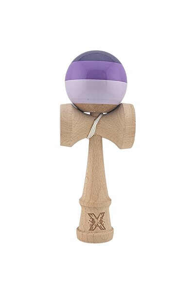 Cyrax Kendama X Original, Profesional, Cyrax, Lemn super aderent, 18 cm, Mov/...