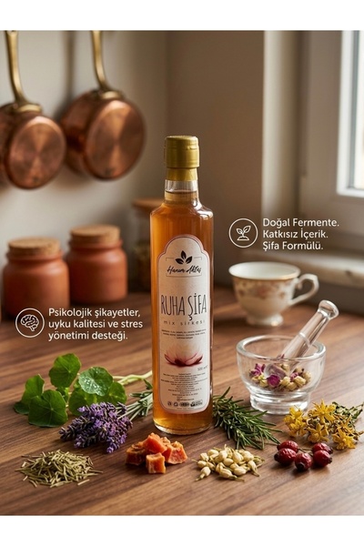 hanım aktaş %100 Doğal Fermente Ruha Şifa Mix Sirkesi 500 ml