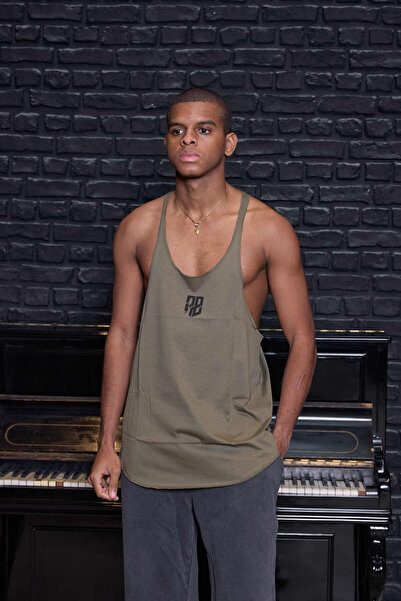 QUİCKPREP Fast Thin Strap Oversize Tank Top Green