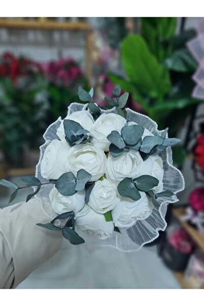 Destina Tasarım Buchet de mireasă cu bujori, design special cu detalii din perle