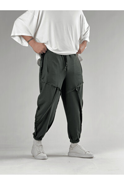 COCOPELLI Green Men's Jogger Pants with Stitching Detail Coc3108