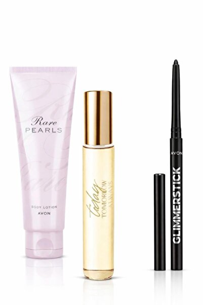 AVON Σετ Άρωμα Σήμερα 10ml + Λοσιόν με Σπάνια Μαργαριτάρια + Μαύρο Eyeliner