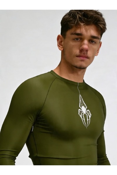 Yokedwear Sarkan Örümcek Uzun Kollu Comporession Dar / Slim Bisiklet Yaka Tiş...