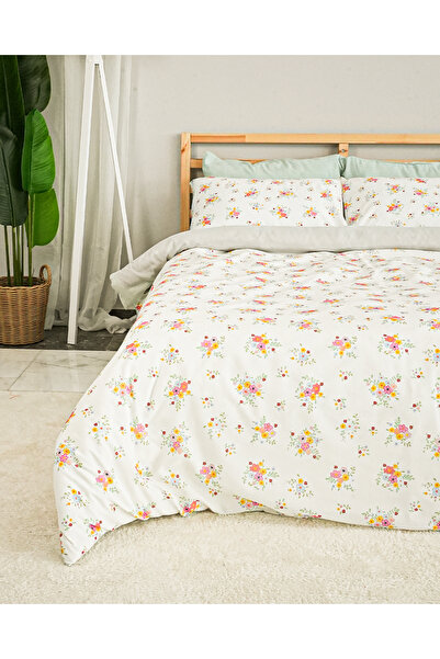 Rasel Tekstil Dream Cotton Double Floral Duvet Cover Set with Elastic Sheet 2...