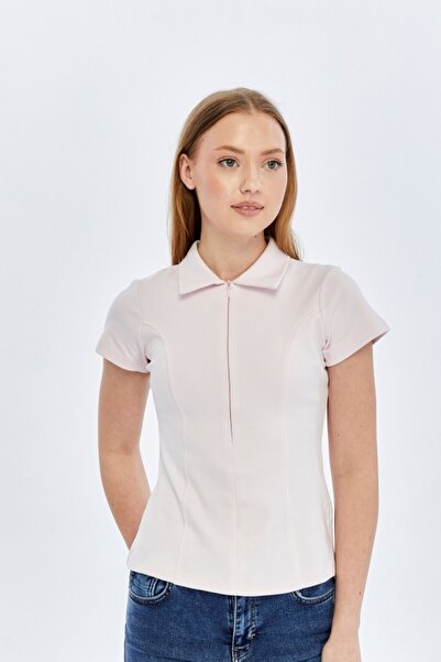Fashion Friends Pamuklu Fermuarlı Polo Yaka T Shirt POLO YAKA T SHİRT 26Y0332K1