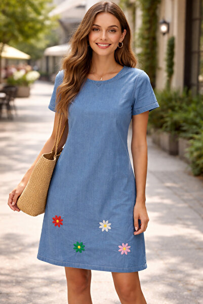 Butik Kadın çiçekli yumuşak dokulu elbise