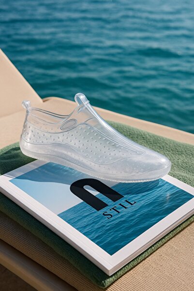 İmerShoes Unisex Deniz Ayakkabısı Kaymaz Taban Şık Havuz Simli-Simsiz-Şeffaf ...