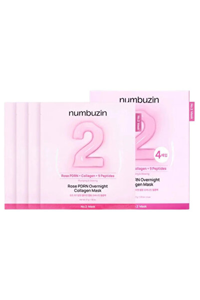 Numbuzin Nr. 2 Mască de colagen de noapte cu PDRN de trandafir 37g*4 buc.