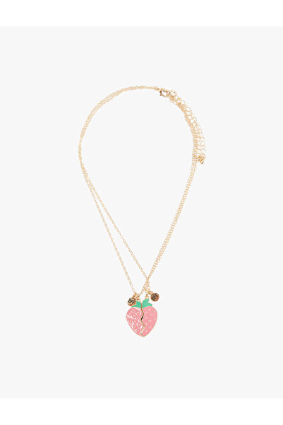 Koton Steel Mixed Color Strawberry 2-Piece Friendship Necklace