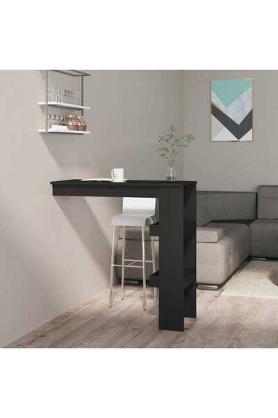 vidaxl Τραπέζι Μπαρ Τοίχου Μαύρο 102x45x103,5 εκ. από Επεξεργ. Ξύλο