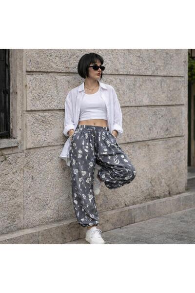 Mİ TİA ATELİER Pantaloni model shalwar din țesătură de viscoză
