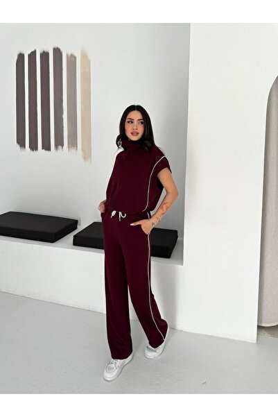 winmoda Γυναικείο σετ γιλέκου από ύφασμα Modal με φερμουάρ, μοντέρνο σετ δύο ...