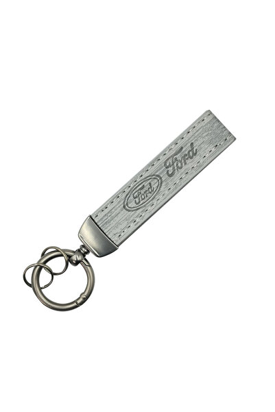 Ford Leather Car Keychain Strap Metal Key Ring 360 Rotation Durable Key Holde...
