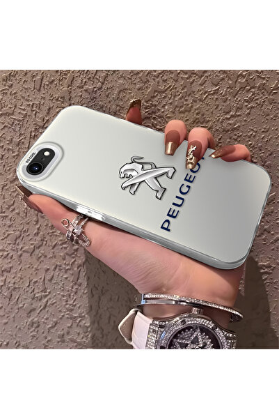 CHICASELUX Silicone Edge Hard Back Phone Case Compatible with iPhone 8 Peugeo...