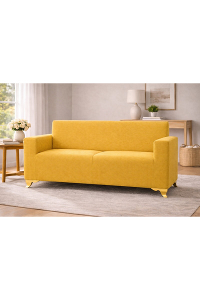 Akbal Home Chester 2’li Koltuk Örtüsü Nubuk Tüm Giydirme Likralı Lastikli+2Ad...