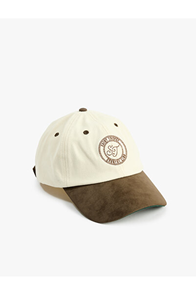Koton Embroidered Color Block Cotton Cap Hat