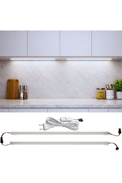 burul 2 Adet 1 Metre Yüksek Lümen Beyaz Işık Şerit Led Bar 220V – Opak, Buton...