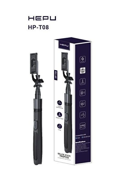 HEPU HP-T08 Tripod Selfie Stick 150 cm Uzayan Bluetooth Kumandalı