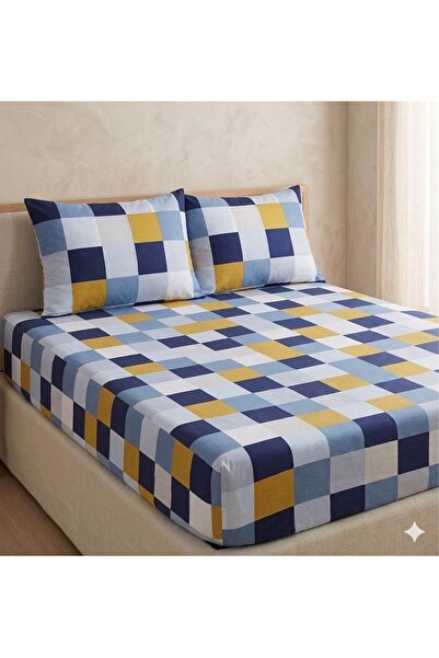 NİĞTEX Σετ Σεντόνια Μοντέρνα Σειρά Square King Size 180x200 3 Τεμάχια