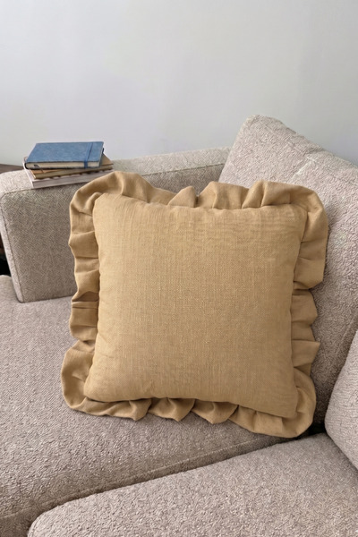 Jungolica Pet Products 2 Pieces of Ruffled Linen Cushion Covers 40X40 cm – De...