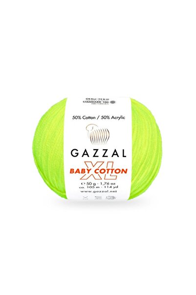 Gazzal Bumbac pentru bebeluși XL 50% Bumbac 50% Acrilic – 50 g 105 m Fir de t...