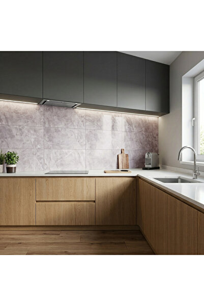 Brano 30X60 cm Kendinden Yapışkanlı Duvar,banyo,tezgah Arası Açık Gri Mermer ...