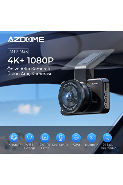 AZDOME M17 MAX 4K 2 KAMERALI ADAS ARAC KAMERASI