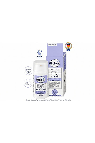 BALEA BEAUTY EXPERT %0.3 RETINOL VE %2 BAKUCHIOL GECE KREMİ 30 ML ALMAN KALİTESİ