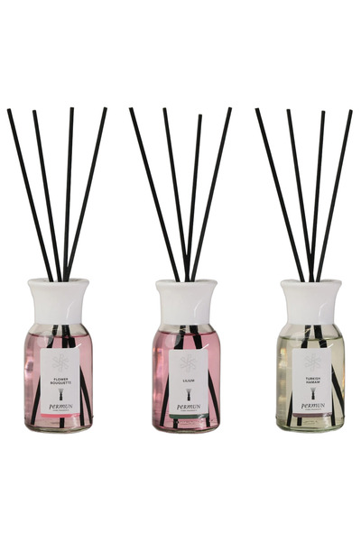 Permun Difuzor cu bețișoare cu aromă de buchet de flori 110ml & Difuzor cu be...