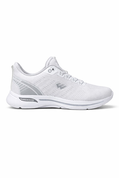 Wickers Unisex White Lace-Up Sneakers Lightweight Comfortable Daily Walking S...