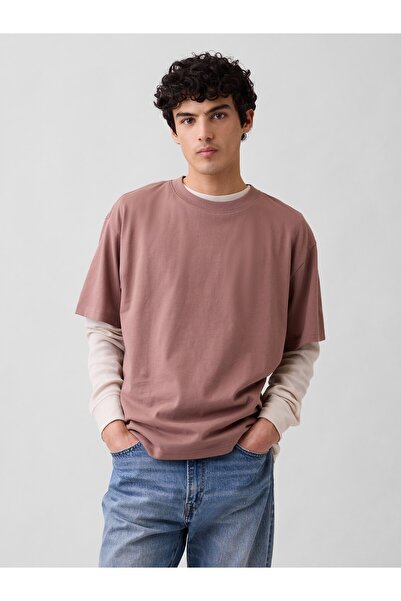 GAP Erkek Kahverengi VintageSoft Boxy T-Shirt