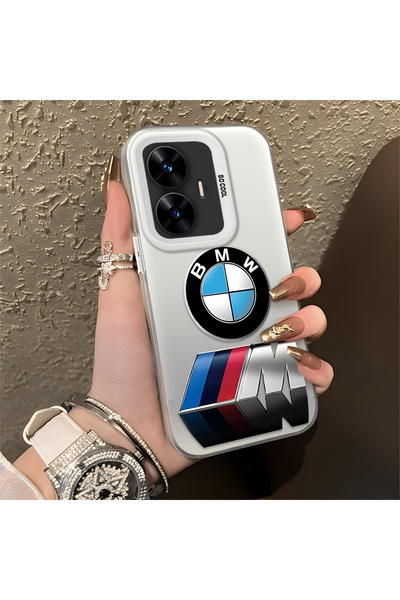 Hontinga Realme C55 Compatible Silicone Edge Hard Back Anti-Fall Phone Case B...