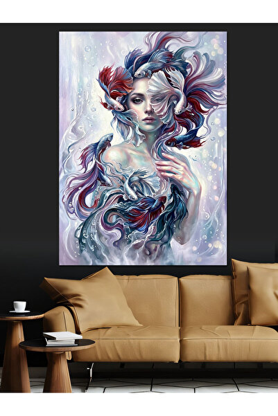 Artmeg Διακοσμητικός καμβάς Mystic Mermaid and Stamps - Ξύλινος πίνακας MDF