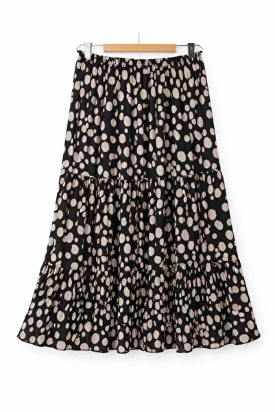 Nihomall20 Γυναικεία μακριά φούστα από σιφόν ''JULİDE'' με 3 στρώσεις, ελαστι...