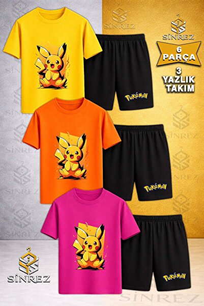 SİNREZ Tricou pentru copii PKHCUU din pânză galbenă, imprimat, cu gâtul rotun...