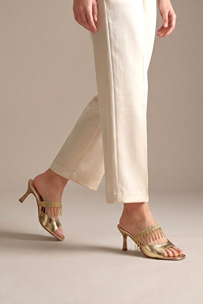 Gökhan Talay Tessa Εύκαμπτη Μαλακή Αντιολισθητική Σόλα (4 εκ.) Χρυσές Μεταλλι...