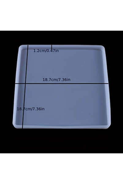 Siliko World Silikon Epoksi Reçine Kare Tepsi Kalıbı 18,7X18,7cm