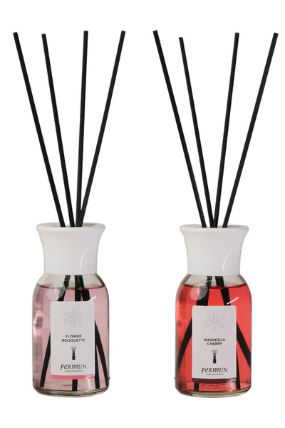 Permun Difuzor cu bețișoare cu aromă de buchet floral 110ml și Difuzor cu beț...