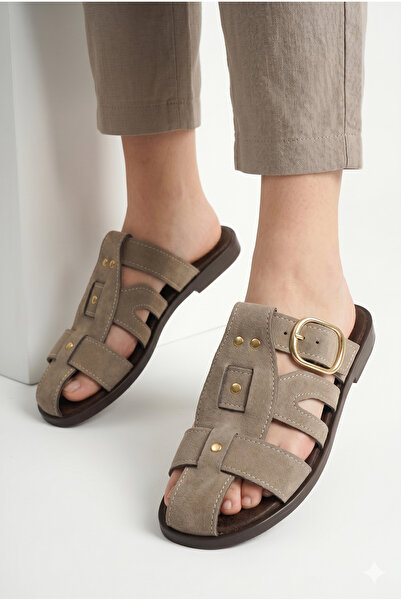 StWenn Γυναικείες παντόφλες με πλεκτό λουράκι και αγκράφα, άνετη σόλα, κομψές...