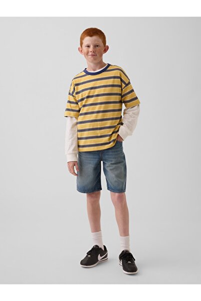 GAP Erkek Çocuk Mavi UltraSoft '90s Loose Easy Denim Şort